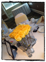 Contemporary Yellow Cube Flower Power, Florist Davenport FL
